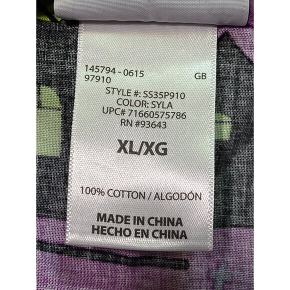 Halloween ScrubStar Scrub Top - Spooky Purple Print XL - Picture 9 of 10